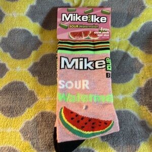 NWT Sour Watermelon Mike & Ike Crew Socks